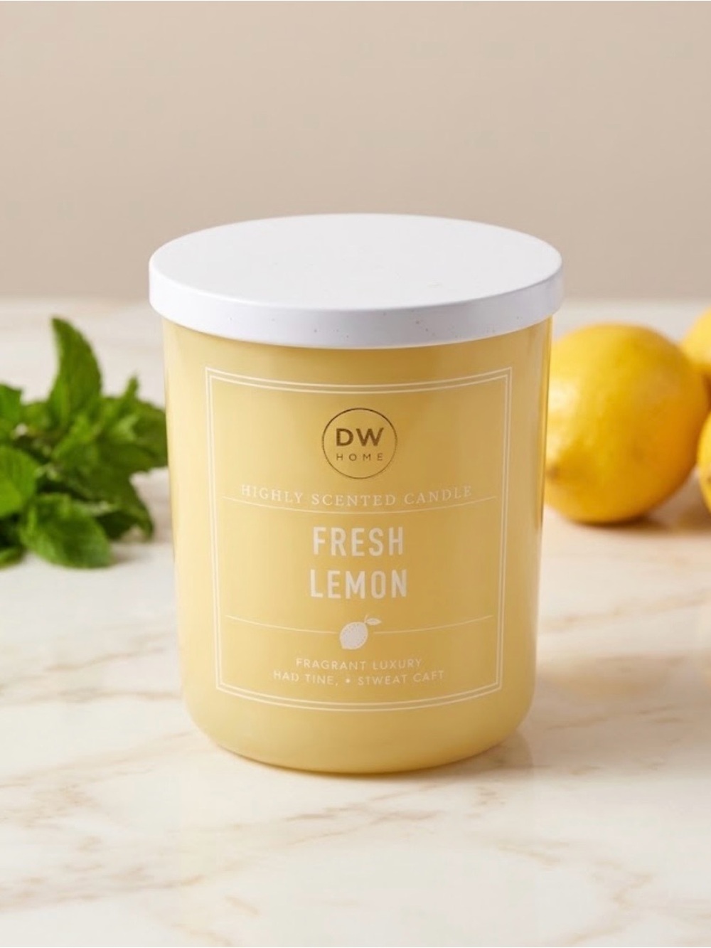 NWT DW Home Fresh Lemon 2-Wick Scented Jar Candle